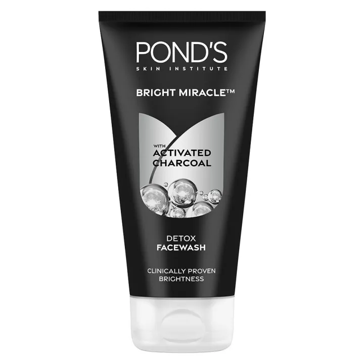 Pond'S Pure Detox Anti-Pollution Purity Face Wash With Activated Charcoal Deep Cleans Impurities Dirt And Pollution For 2X Brighter Glowing Skin,50 gm